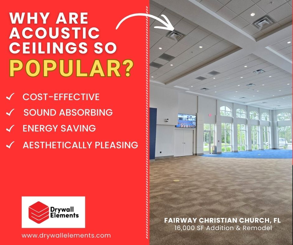 DrywallElements's tweet photo. There is no downside to installing an acoustic ceiling. It's like the icing on the cake, the cream in the coffee of amazing looking spaces. And the benefits speak for themselves!
https://t.co/0hZWONqgcj
#acousticceiling #contractor #drywallcontractor https://t.co/DOUdlYhN5Q