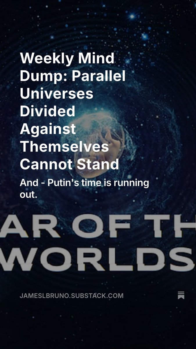 What will it take to overcome the epistemological Berlin Wall that divides Americans? The split is so maddening that I fear it will take societal collapse to set the stage to put things back together again.
jameslbruno.substack.com/p/weekly-mind-…