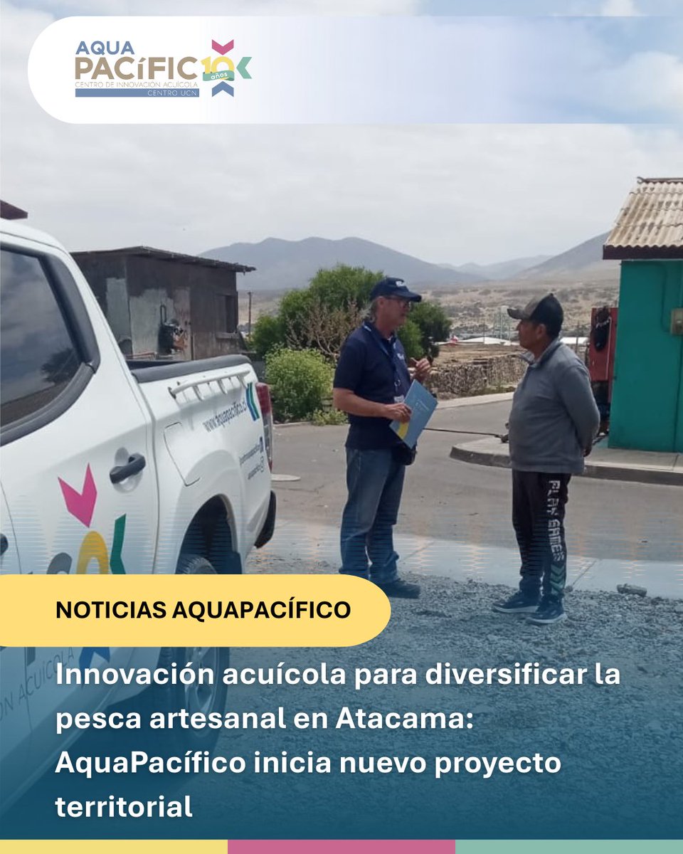 AquaPacificoCL's tweet image. 🐟@AquaPacificoCL inicia nuevo proyecto en Atacama para diversificar y fortalecer la pesca artesanal, frente a la disminución de recursos tradicionales. Con apoyo del #FRDP del @goreatacama, impulsamos innovación acuícola desde los territorios. Conoce más aquapacifico.ucn.cl/?p=79647