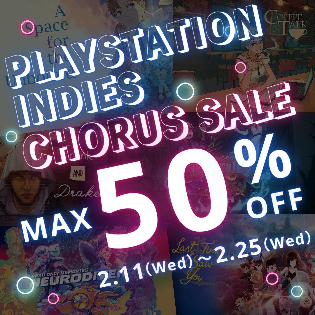 「PlayStation Indies」コーラスセール開催中🎮

☕『コーヒートーク』25%OFF
🔥『バーサークボーイ』25%OFF
⛩️『Last Time I Saw You 雨の薫り』25%OFF
🧑‍🍳『ダンジョンマンチーズ』50%OFF

🎁他タイトルも最大50%OFFセール中！
chorusworldwide.com/release/playst…