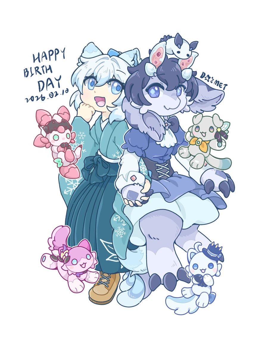 i think it isn’t too late to celebrate our birthday.
(誰會當天才畫自己和oc的生賀圖）