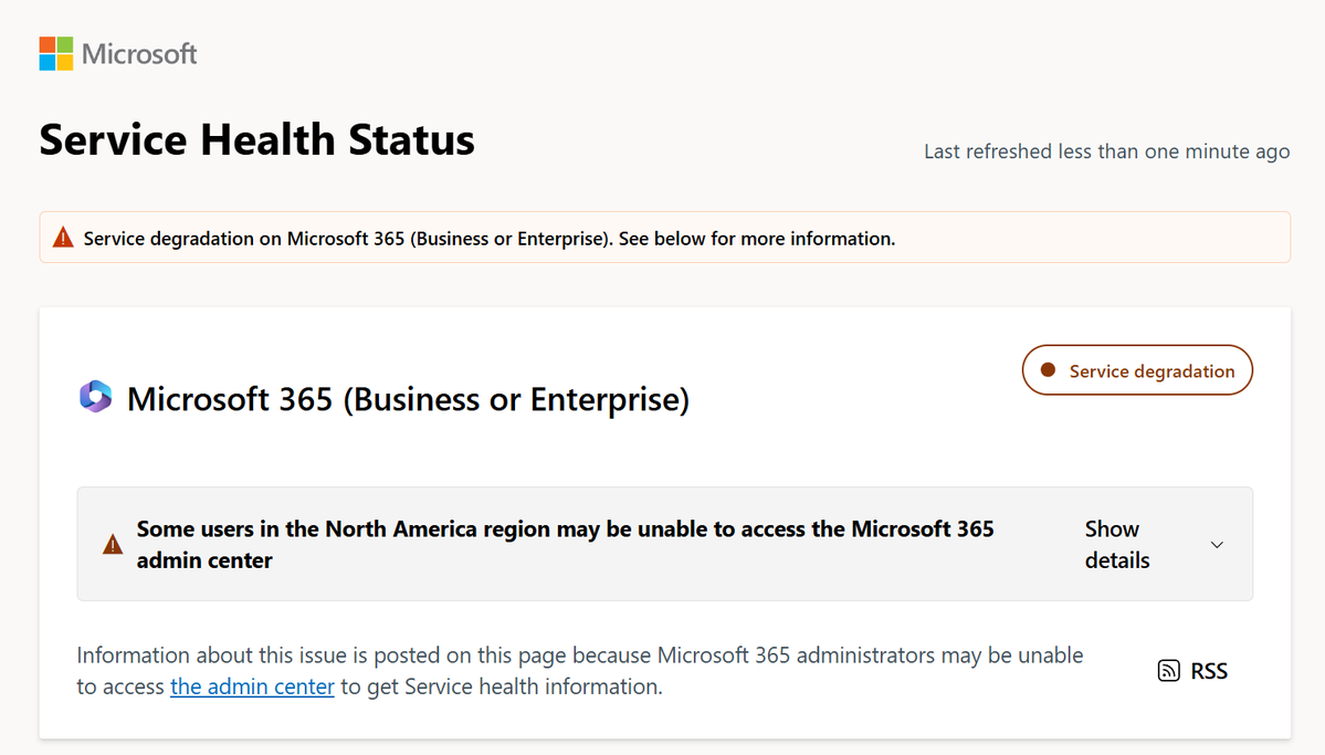 SoyITPro's tweet image. #Microsoft365 está presentando una degradación del servicio en estos momentos.
Yo sí decía por qué está tan lento el portal de administración 😁