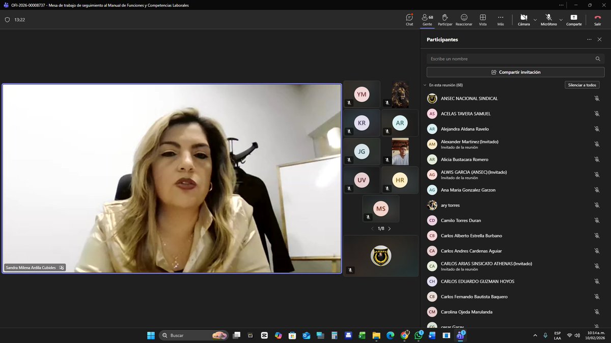 Etapa de consulta donde escucharan las observaciones e inquietudes del manual de funciones del rediseño institucional de la <a href="/UNPColombia/">Unidad Nacional de Protección, UNP.</a> Dra Sandra Milena Ardila. 

<a href="/ANSECNACIONAL/">Asociación Nacional Sindical Escolta De Colombia</a> presente en representación de los trabajadores del PPUNP.

Escucharemos a la entidad y brindaremos
