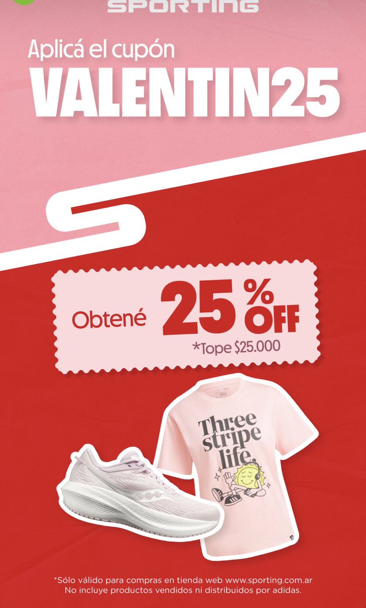 tbdescuentos's tweet image. Cupón extra para usar en Sporting 

#sporting #cupon #argenrina