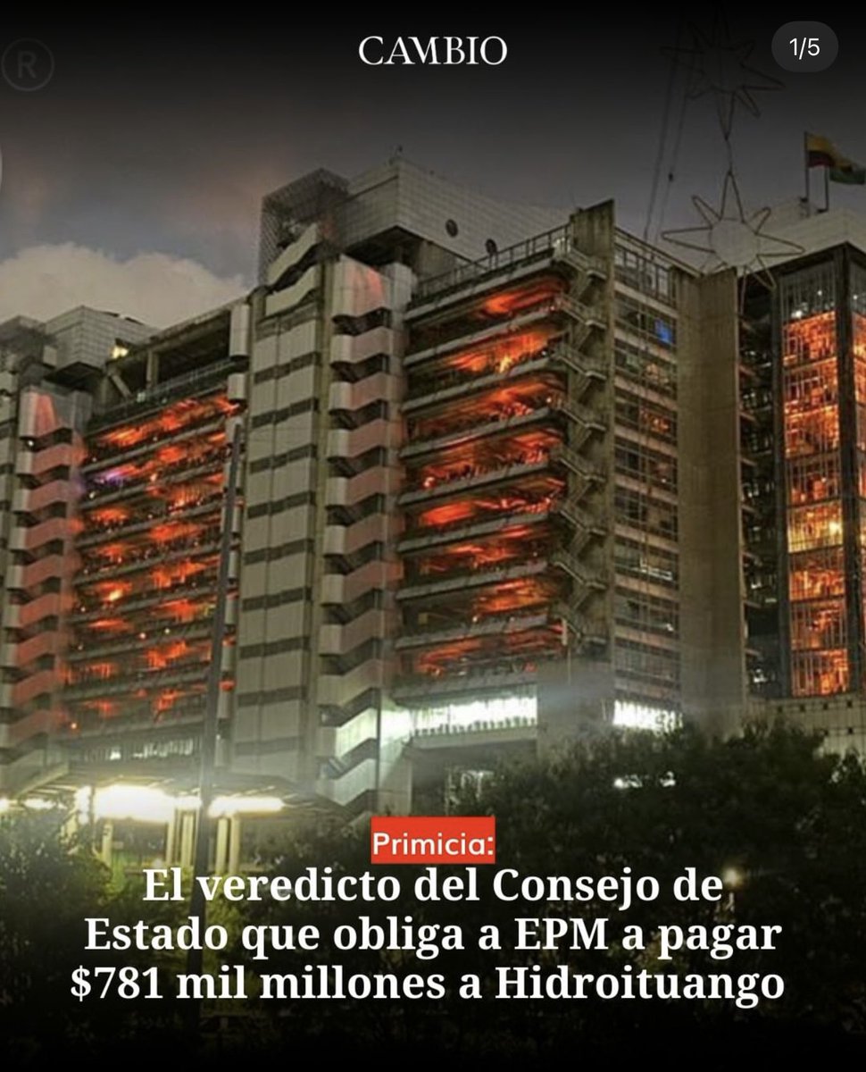 estebanrestre's tweet photo. Hoy el Consejo de Estado dejó en firme el laudo de Hidroituango. La crisis de 2018 no fue un “error de la naturaleza”. En la Alcaldía de Medellín se encontraron informes forenses engavetados que advertían menos tornillos, menos varillas y menos cemento en los túneles. No fue accidente. Fue corrupción.

Daniel Quintero ordenó denunciar a los contratistas por 10 billones de pesos; ya han pagado 4,5 billones y las demandas siguen. Hubo persecución y ataques, pero valió la pena: EPM se defiende y no es la gente la que paga los errores de mafias políticas y empresariales. El tiempo le dio la razón.
