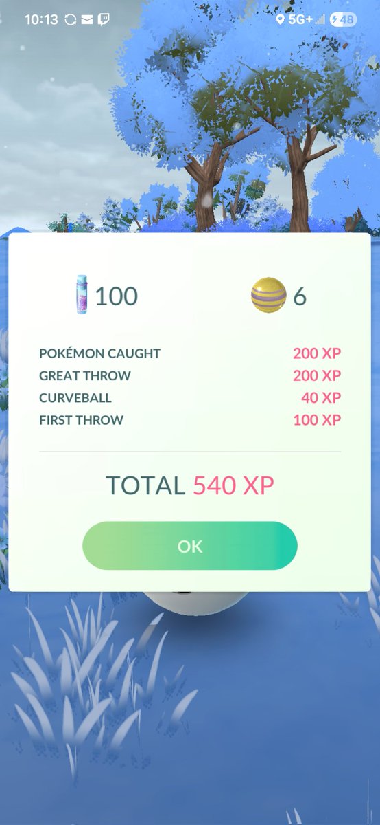 FSF_Wasaga's tweet photo. Hey @NianticHelp , does this really look like I'm getting 750xp when catching Pokémon using curveballs? https://t.co/2ISs2HaXnk