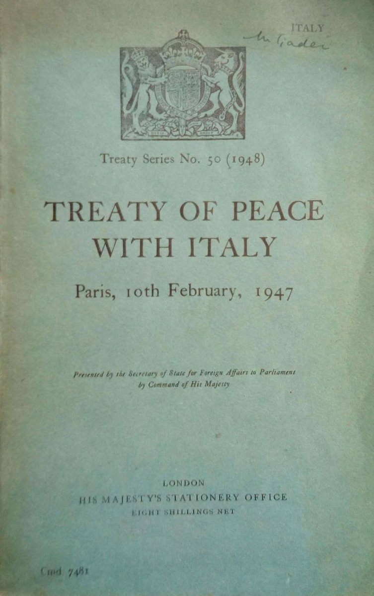 diecifebbraio's tweet photo. 79 anni fa, il 10 febbraio 1947,  fu sottoscritto il Trattato di Pace con cui l’Italia regolò i suoi conti e concluse le vertenze aperte con la Seconda Guerra Mondiale, specialmente riguardo alla Jugoslavia ed ai confini orientali. https://t.co/yG35DuAvF9 #foibe https://t.co/ZQtvnN9HSQ