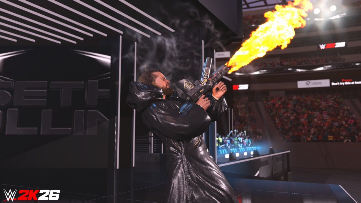 Smacktalks's tweet image. New screenshots confirm Seth Rollins Flamethrower entrance from Wresltemania 41! 🔥🔥🔥

#WWE2K26