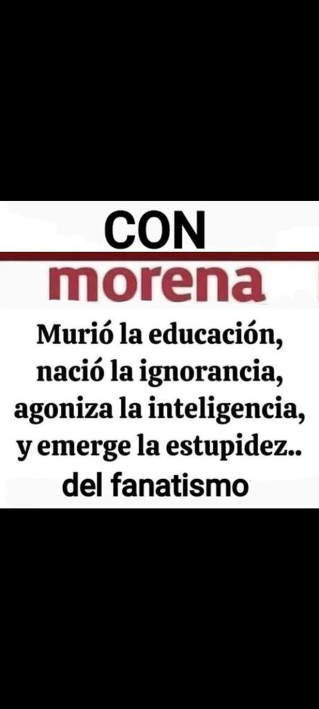 Ya estamos hartos de <a href="/PartidoMorenaMx/">Morena</a> , de sus gobernantes ,de sus corruptos jueces ,de sus corruptos senadores ,de sus descarados diputados ,de <a href="/adan_augusto/">Adán Augusto López H</a> Pero principalmente de la #HienaDelBieneatar <a href="/Claudiashein/">Claudia Sheinbaum Pardo</a> 
Estás de acuerdo?
