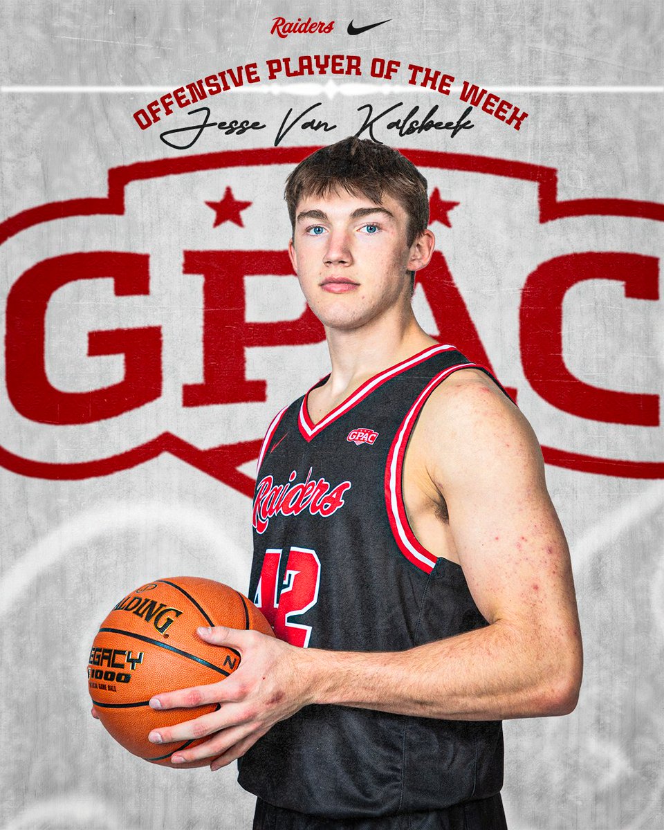 Two double-doubles for Jesse Van Kalsbeek earns him GPAC Offensive Player of the Week!

📰: nwcraiders.com/news/2026/2/10…

#RaidersStandOut