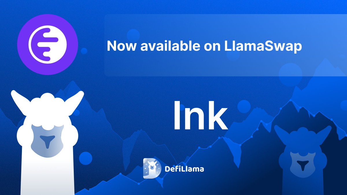 DefiLlama's tweet image. LlamaSwap is now live on @inkonchain.

Route trades across DEX aggregators to find the best execution, with no additional fees added by us.