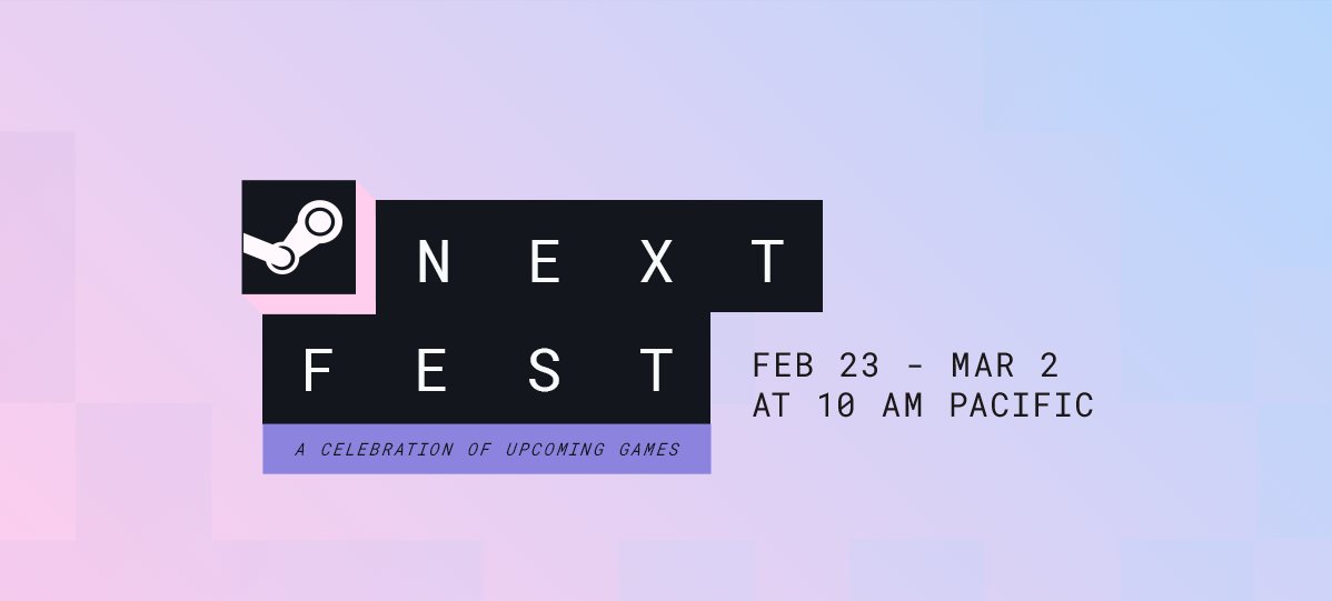 🔵 As with every #SteamNextFest, I'll once again be showcasing a bunch of demos on Twitch 😁

If you're a #gamedev with a #gamedemo in the upcoming #NextFest, I'd love to hear about your game &amp; put it down for consideration to cover 😃

#SteamNextFest2026 #GameDevelopers #Steam