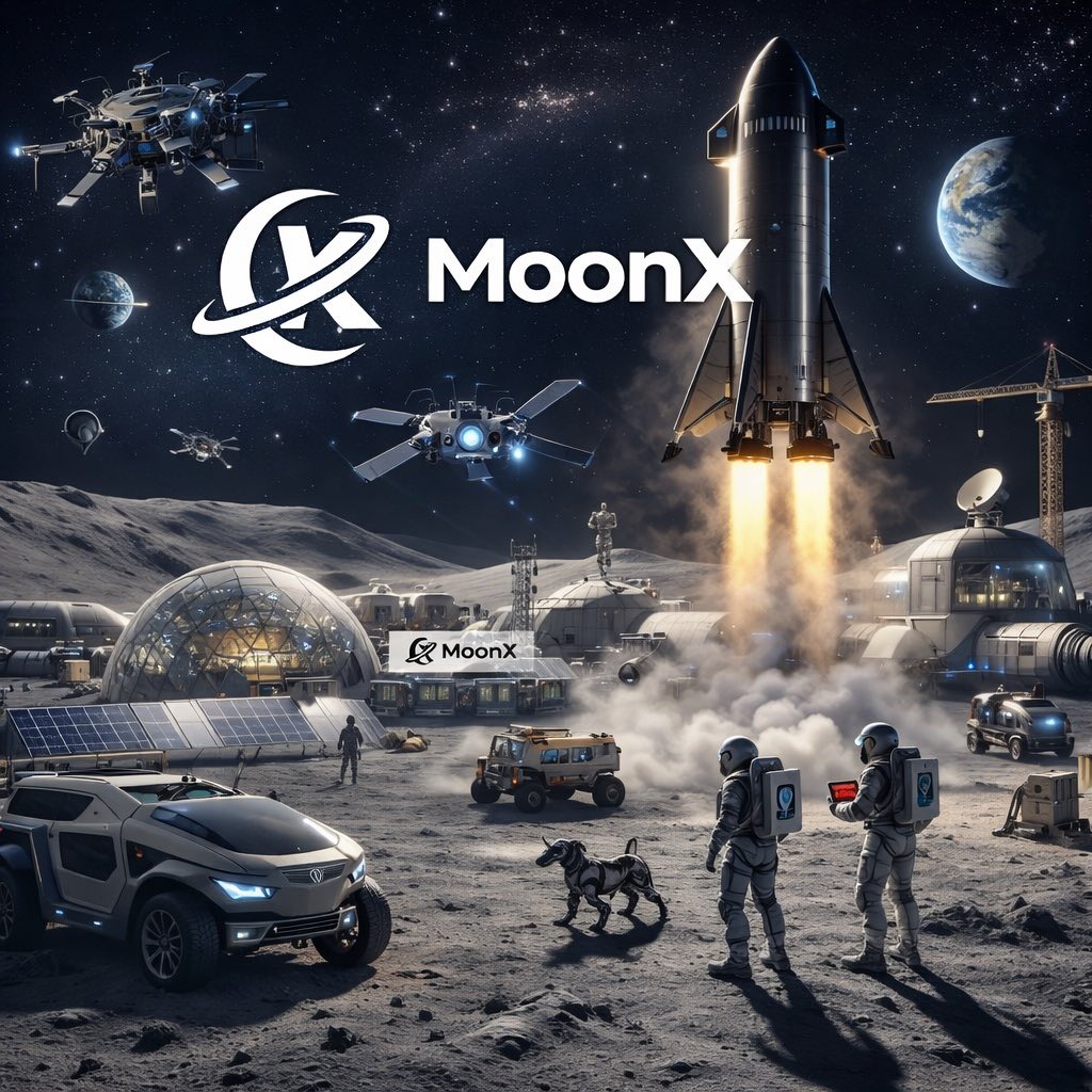 Yo degens, welcome to $MoonX elon’s straight up building the first lunar city 🚀🌕  

Domes, cybertrucks on regolith, drone swarms, starship yeeting off the surface, this is happening rn.  

CQ8yJ3NUXbwwyjB3Cz5PW4XRNujigmvnKEjnxFqUpump