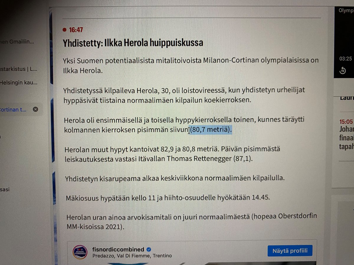 Jännää, että mäessä on kesken #olympiakisat siirrytty mittaamaan pituuksia uudella tavalla eli  #yhdistetty …kymmenen sentin tarkkuudella 🤔
Aiemmin käytäntönä ollut ”puoli metriä” 🎿
#iltasanomat #mäkihyppy 🤭😂