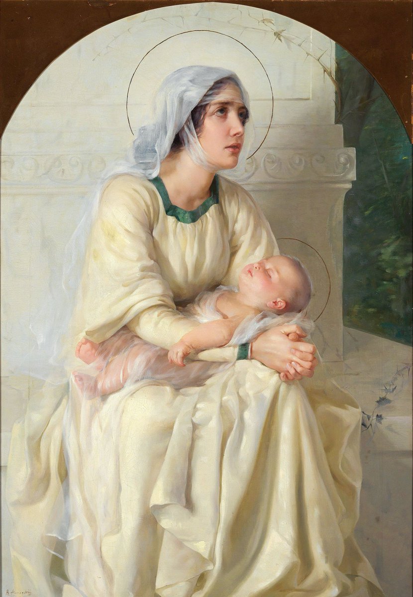 EmiWesolowski9's tweet image. Madonna and Child by an Italian artist (signed R. Ansigni), 19th century.