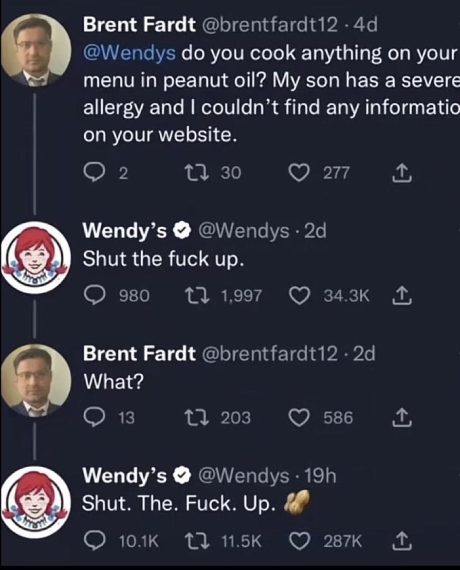 Wendy’s don’t give a fuck