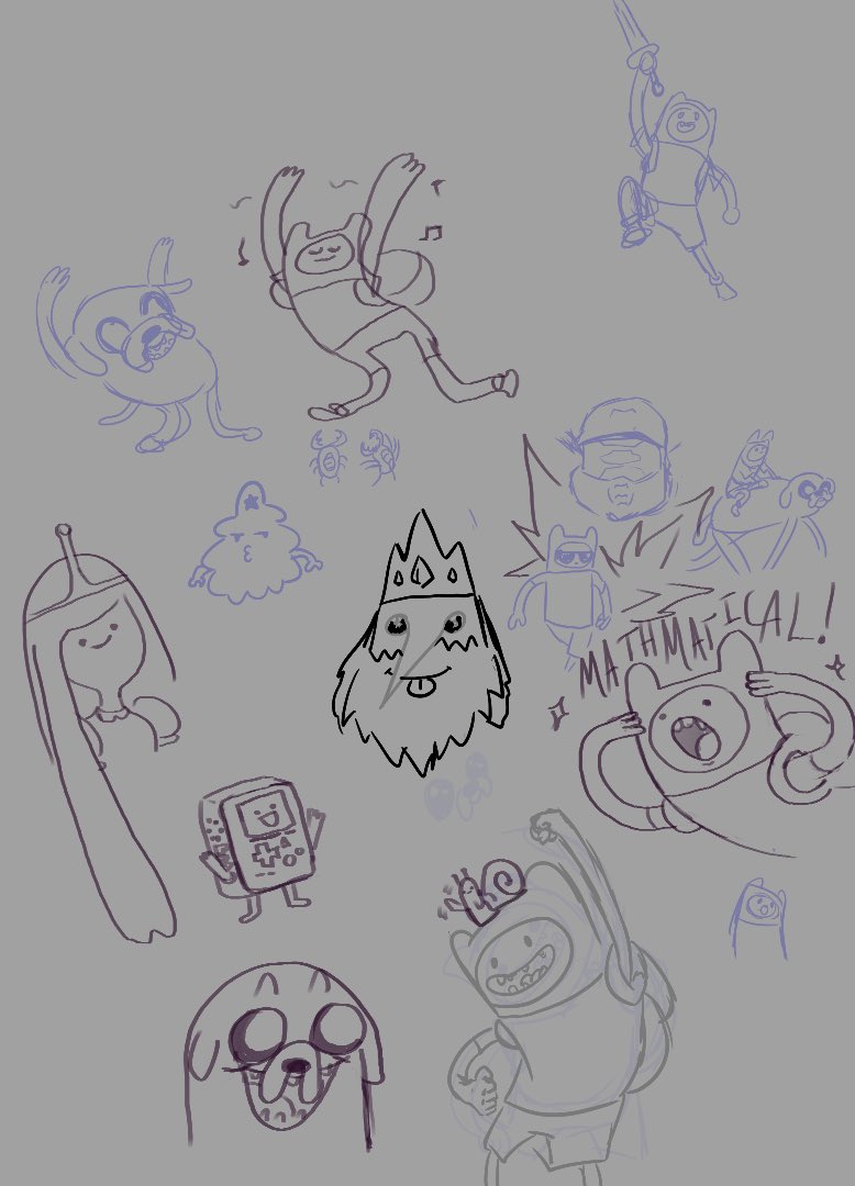 Was drawing last night with <a href="/LeagueofHob0s/">LeagueofHobos</a> we finished watching s2 of adventure time together …