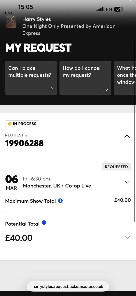 Registered for Harry Styles ticket for my niece &amp; today is the day me and the other 19,906,288 people who were registered before me get to find out if we’ve been lucky enough to get a ticket 🙏🤞🏻 I won’t lie, I’m not holding out much hope here 😂
