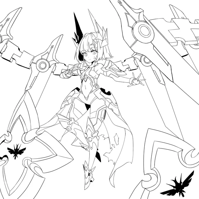 #NIKKE
#NIKKEfanart
ノア(ヘレティック)線画終わりです。

生存確定?っぽいので
回収しくじったIFって事でひとつ…💦 