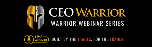 CEOWarrior's tweet photo. Check out our "Warrior Webinar Series" Live webinars for trades business owners focused on sales, marketing, leadership, and profit strategies to help you scale a stronger company. #livewebinar #webinarseries #homeservicebusiness 

https://t.co/8eQziAGySA @eventbritehelp https://t.co/IwjsWmqYSP
