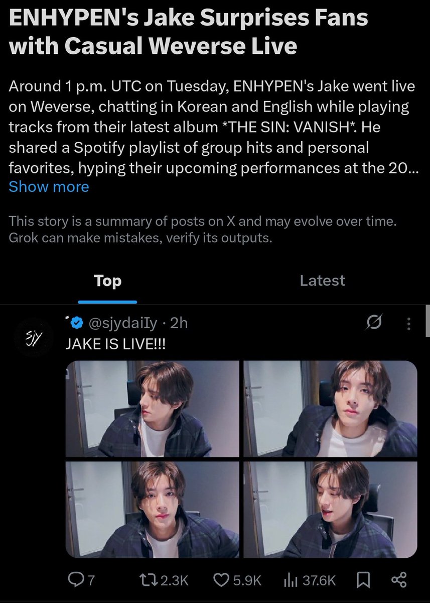 100226 | TRENDS 📈 ENHYPEN JAKE is featured on X today's news 1
