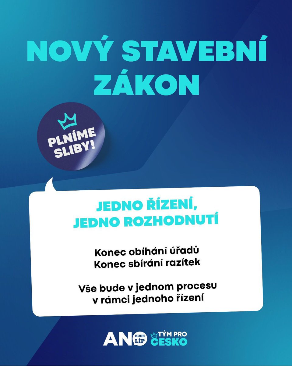 psprobertkrali1's tweet photo. Jedno řízení, jedno rozhodnutí✅ Už žádné nesmyslné a nekonečné obíhání úřadů a sbírání razítek❌ Nový stavební zákon zajistí, že bude vše potřebné sjednocené v jednom procesu a v rámci jednoho řízení!😎👍 https://t.co/NgquzJ2wmI