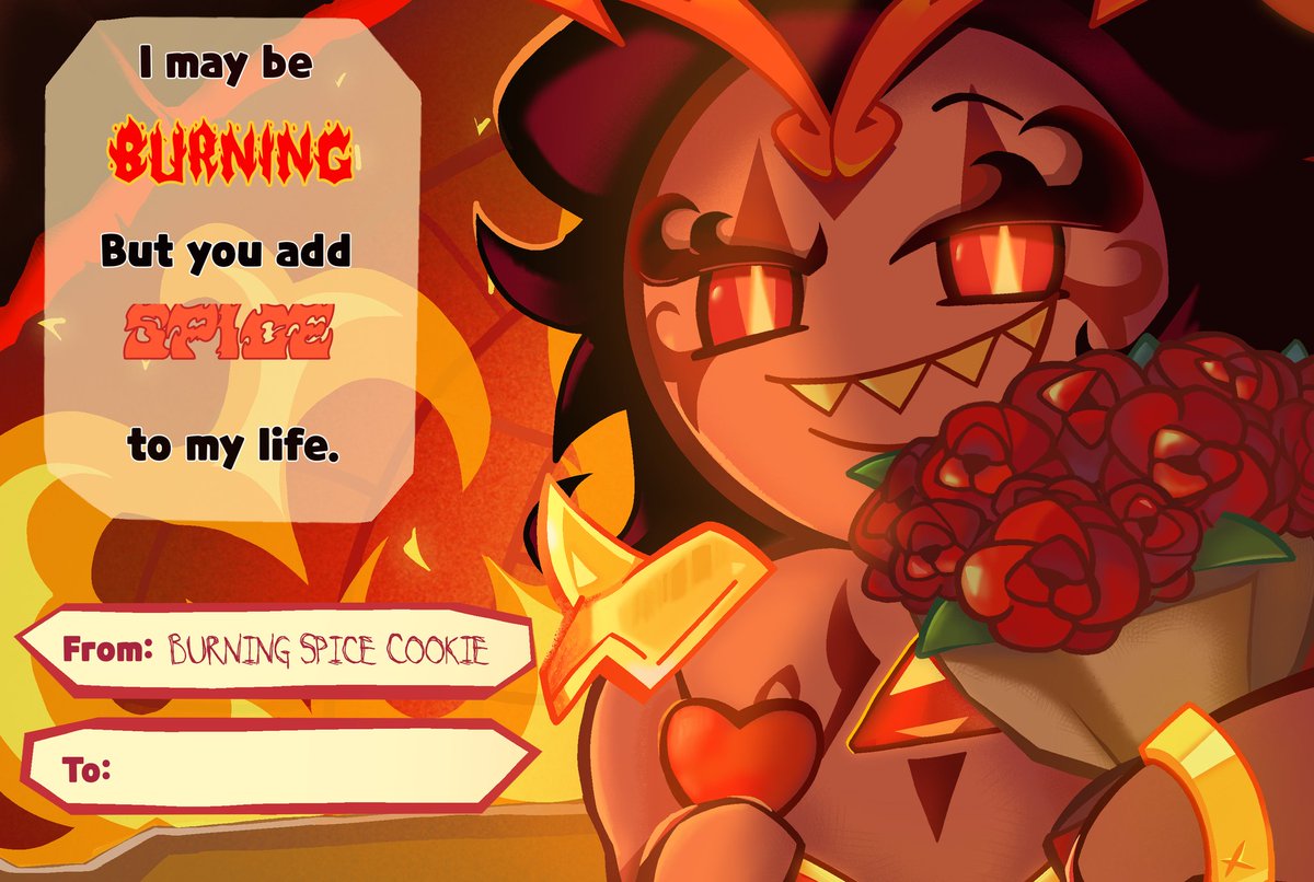owlvestry's tweet image. Participated in Cookierun Kingdom's Valencringe event! It was honestly fun and it's the first competition/challenge I ever finish on time.. LOL

Feel free to use it with credits! :)

#Burningspice #cookierunkingdom #valencringe