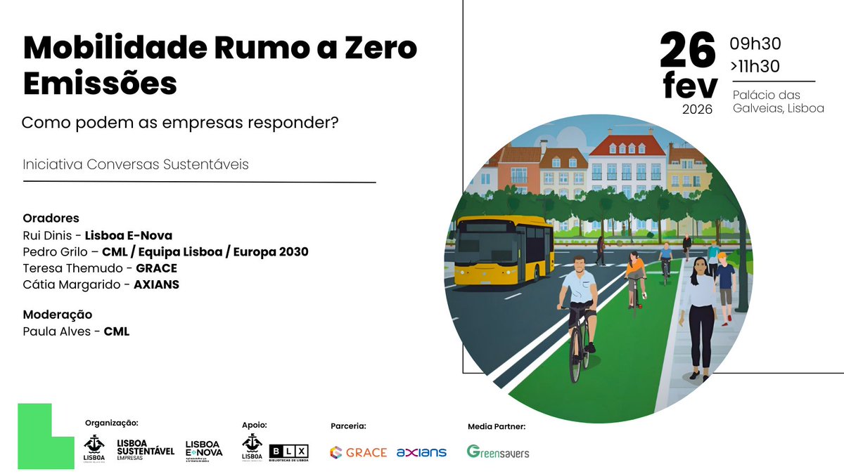 Lisboaenova's tweet photo. A mobilidade é um dos principais desafios na transição para cidades neutras em carbono. 
Vamos falar de frotas, mobilidade dos trabalhadores, apoios e soluções.
Confirmação de presença https://t.co/SGTZD0c5yi
#LisboaENova #Mobilidade #ZeroEmissoes #SustentabilidadeENova#CML https://t.co/Vt4GdmrXYG