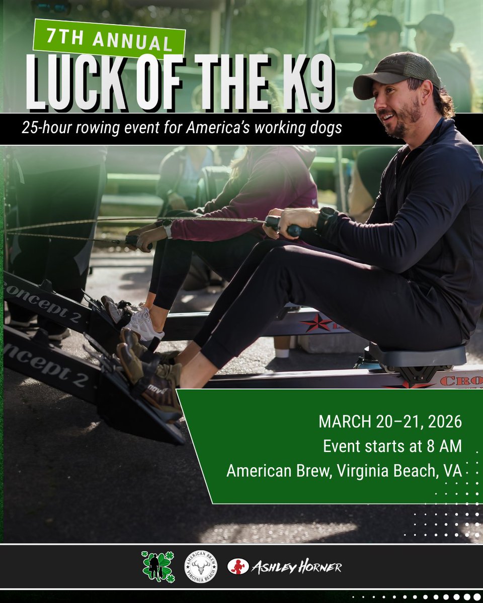 Spikesk9fund's tweet image. Spike’s Pack, we need a hand for Luck of the K9! 🍀🐺

We’re looking to borrow 5–7 Concept2 rowers for our 25-hour row in #VirginiaBeach. If your gym, fitness club, or community group can loan a rower (or more), we’ll proudly highlight your support through event marketing &amp;amp;