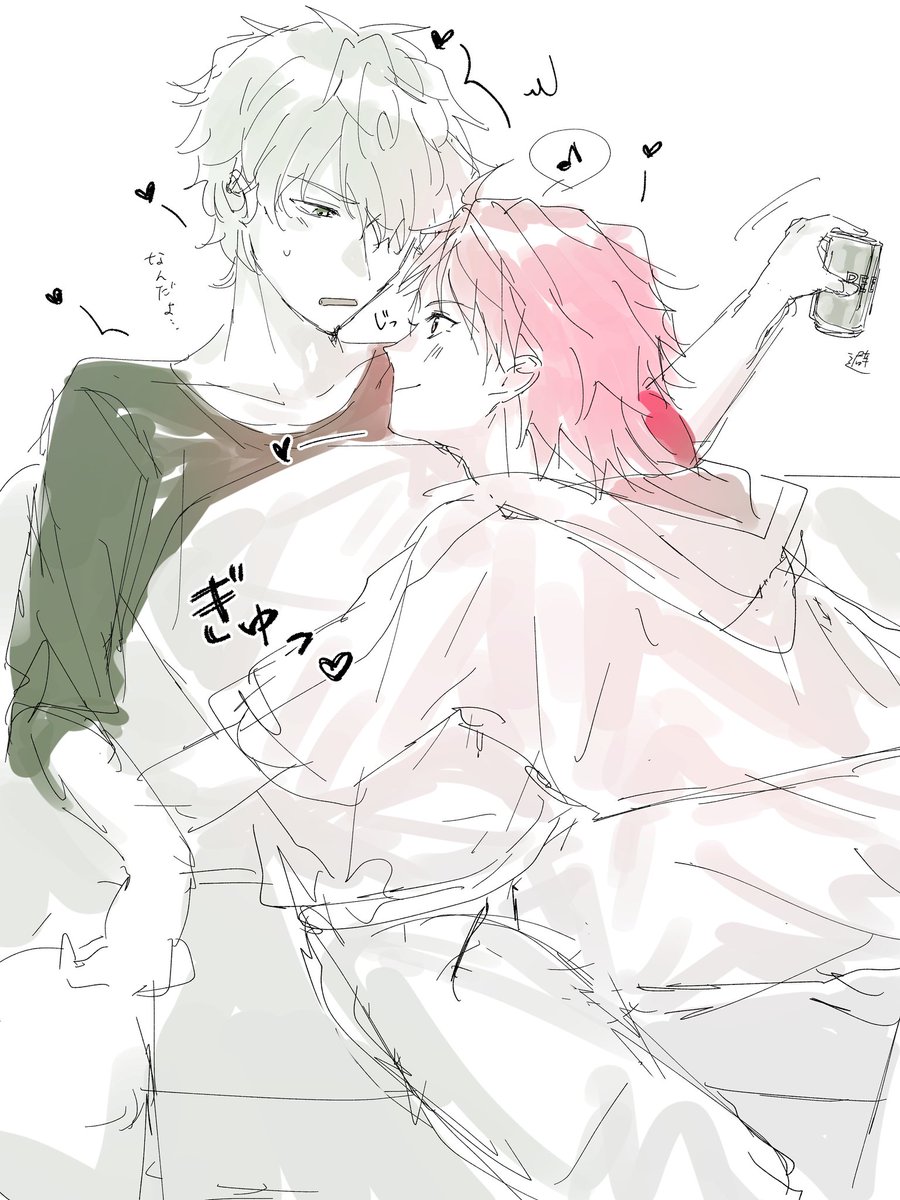 ちょっと前に描いた阿吽(腐)があったのでぽい 夜中なら許されますよね(左右に特にこだわりない)