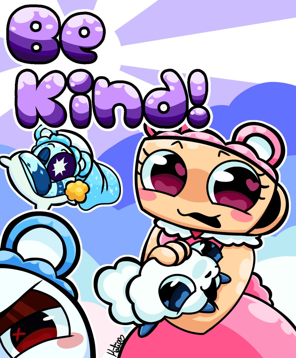 Remember to Share and Always be kind!! 
🌈
Final print for my con debut!! Thanks everyone sm for the support!! 
🩷
#dandysworldfanart #carebears #pebble #shelly