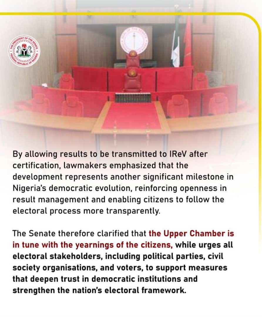 Strengthening Transparency and Public Confidence

The Federal Government’s push for electoral reform is a decisive step forward for Nigeria’s democracy. By supporting real-time electronic transmission of results, strengthening penalties for electoral offenses, and clarifying