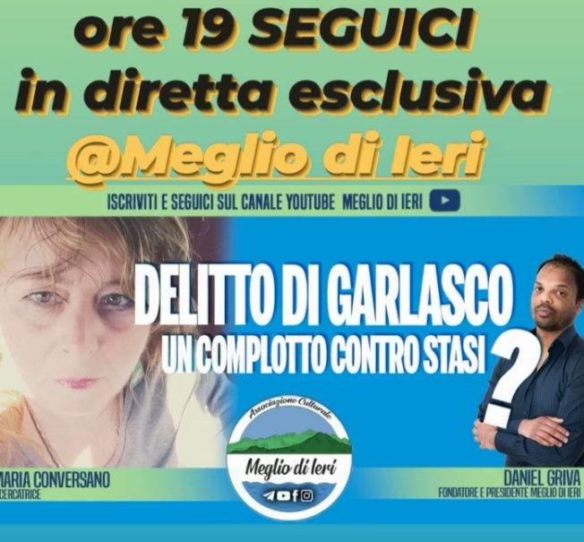 arzanicola's tweet photo. #Live #questa_sera 👇

DELITTO DI GARLASCO, UN COMPLOTTO CONTRO STASI? 

- alle 19 #diretta_esclusiva Meglio di Ieri con la Dr.ssa #Maria_Conversano 

approfondimento sull'omicidio di #ChiaraPoggi

 Per seguirci clicca sul link 👇 
https://t.co/ju5zc12UBw

#garlasco #criminologia https://t.co/UC7n3fuPdc