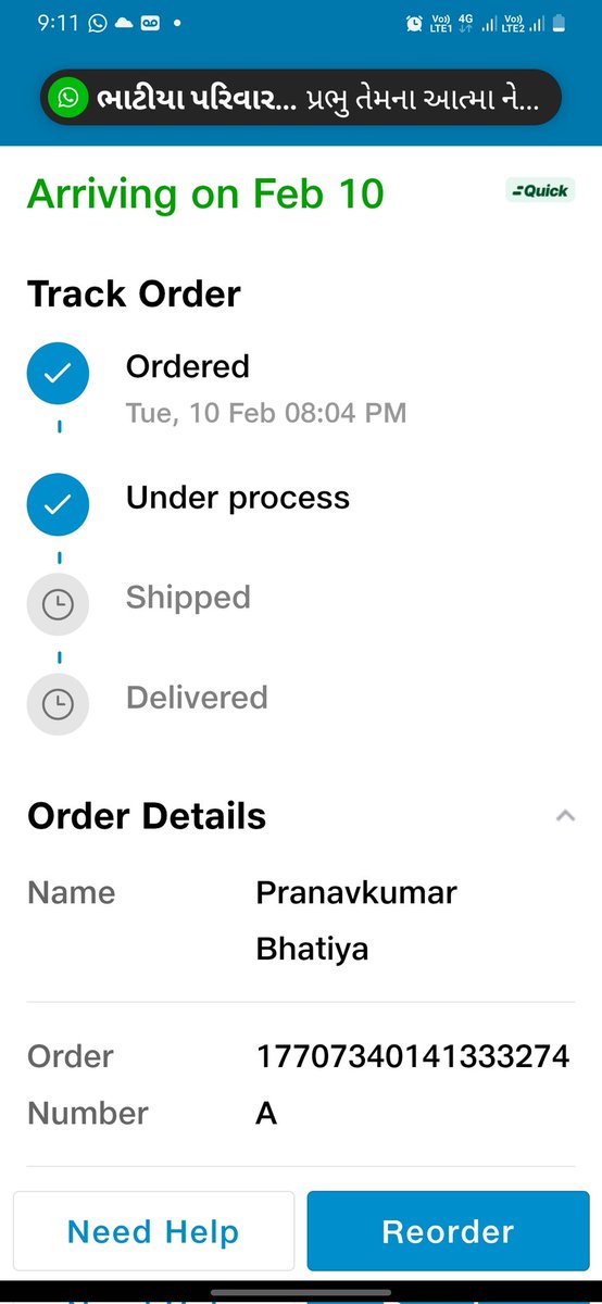 pranavhmt's tweet photo. @JioMart_Support my order in jio mart quick is not yet delivered. Order ID 17707340141333274A. No any update... Still showing in process... Want to cancel but there is no any window for cancelation https://t.co/NrRz5QIwjD