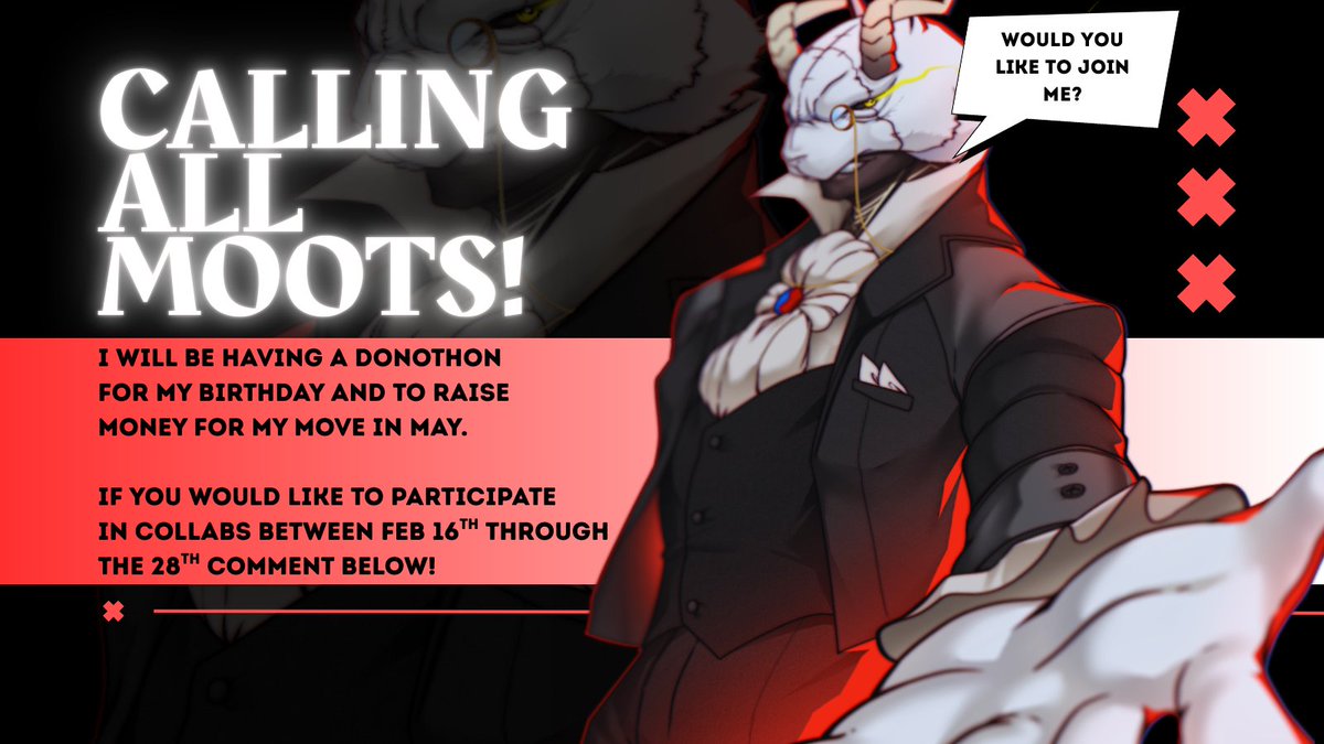 📢CALLING ALL MOOTS!

Would you like to join me for games/collabs 
during my BDAY/Moving Donothon?
This event will last between FEB 16th - 28th

COMMENT BELOW💕