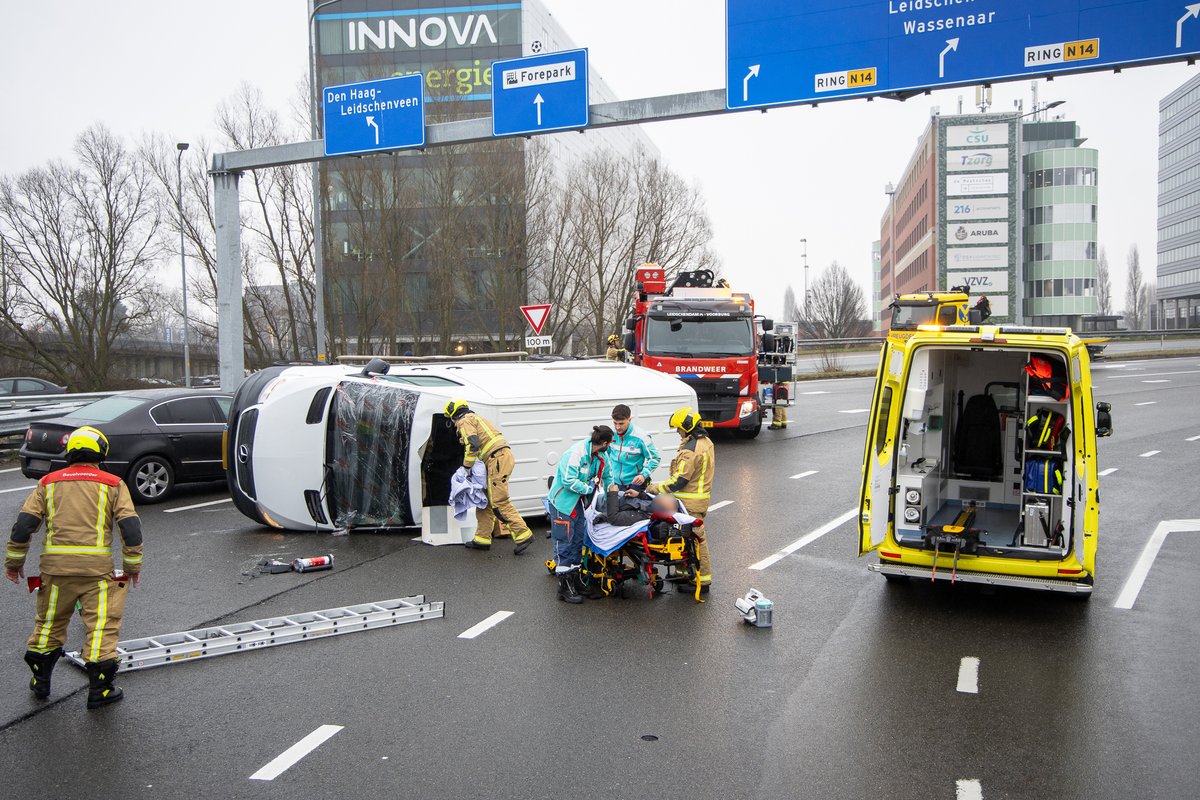 Ongeval bij afrit A4 Leidschendam
