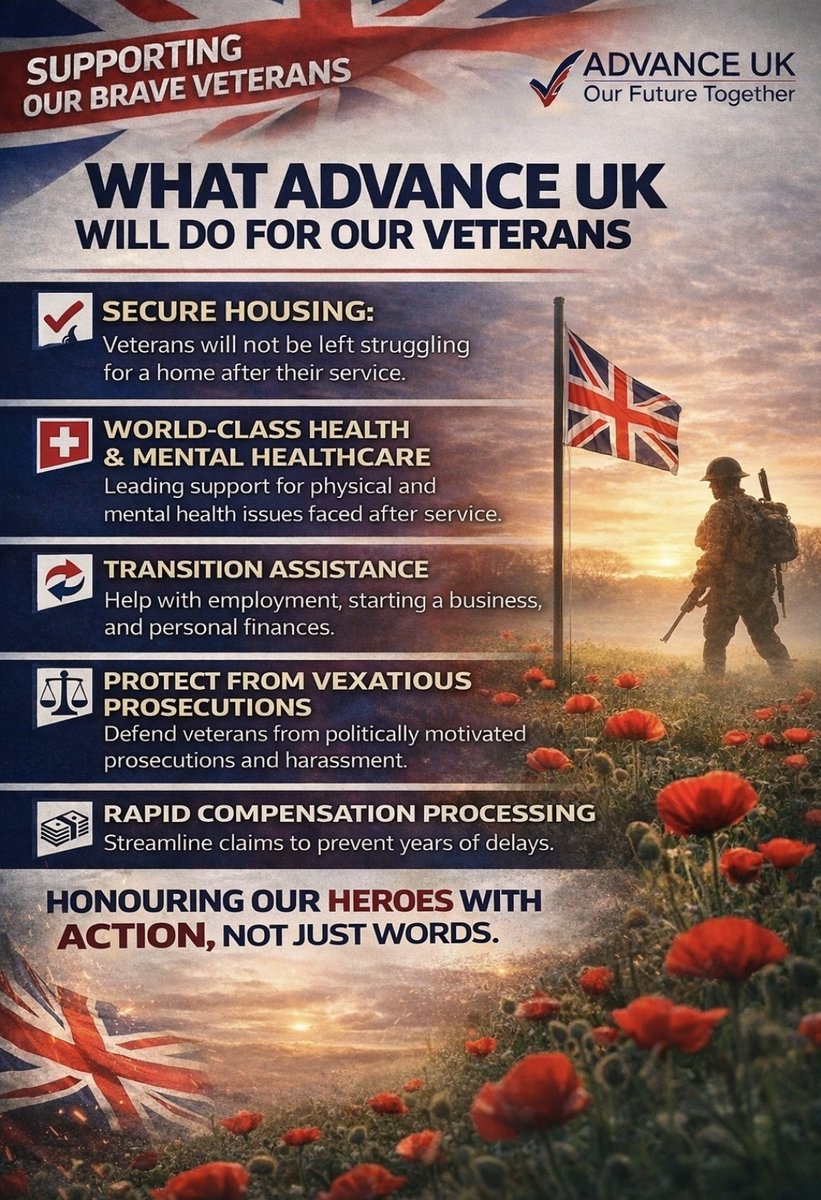 <a href="/_AdvanceUK/">Advance UK</a> is the only way 🇬🇧

Drop me a follow, it's time to unite.

#AdvanceUK #veteran