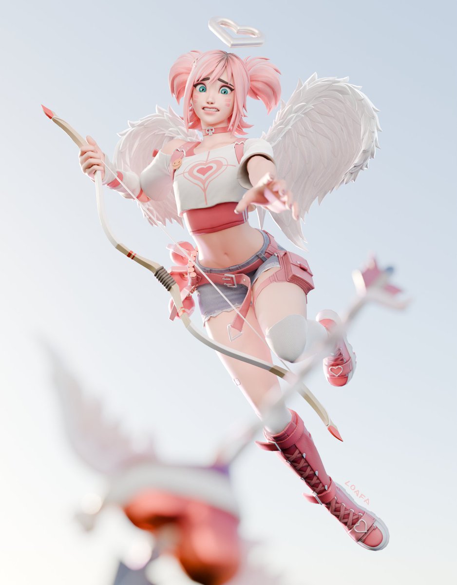 Esme makes a clumsy cupid but she's trying her best! 💘 #FortniteArt