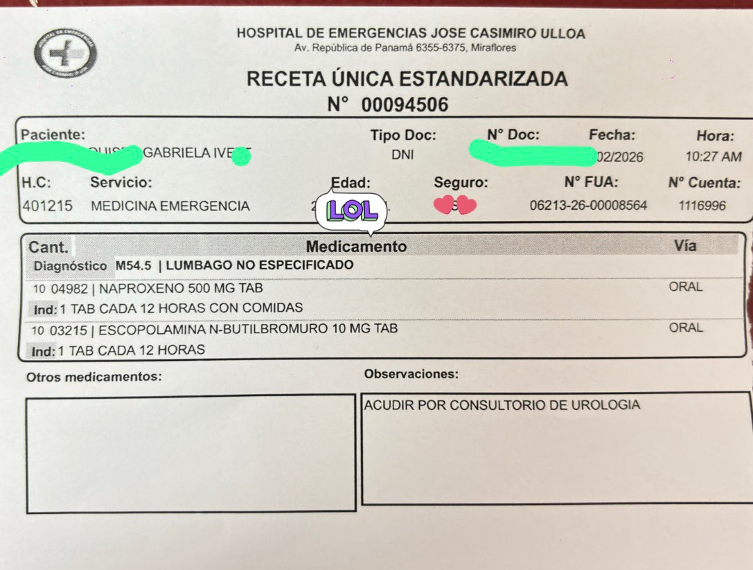 Parece que seguiré aguantando estos dolores y las sospechas son de “cálculos renales” ,  esto ya se extiende y bueno tocará esperar que sucede si desean apoyar para calmantes y comida sana les agradezco 

Un abrazo enorme a esas personitas que se preocuparon y apoyaron con su