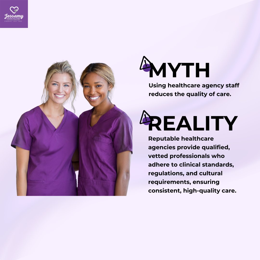 Myth busted: healthcare agency staff maintain the highest standards of patient care.

Learn more: jessamystaffing.co.uk

#CareStaffing #AgencyCare #HealthAndSocialCare #CareStandards #StaffingSolutions
