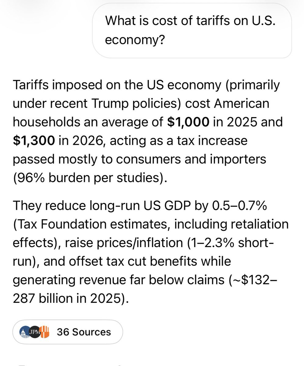 I asked Grok what the impacts of tariffs are on the U.S. economy?