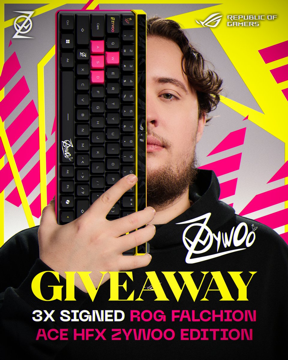 IEM KRAKÓW CELEBRATION GIVEAWAY!!!

If you want one of my ROG keyboards:
- Like &amp; RT
- Follow <a href="/ASUS_ROG/">ROG Global</a> &amp; me
- Tag someone who keeps throwing

Ends 26/02/26, GL and merci ROG for making this happen!

#AceTheGame
