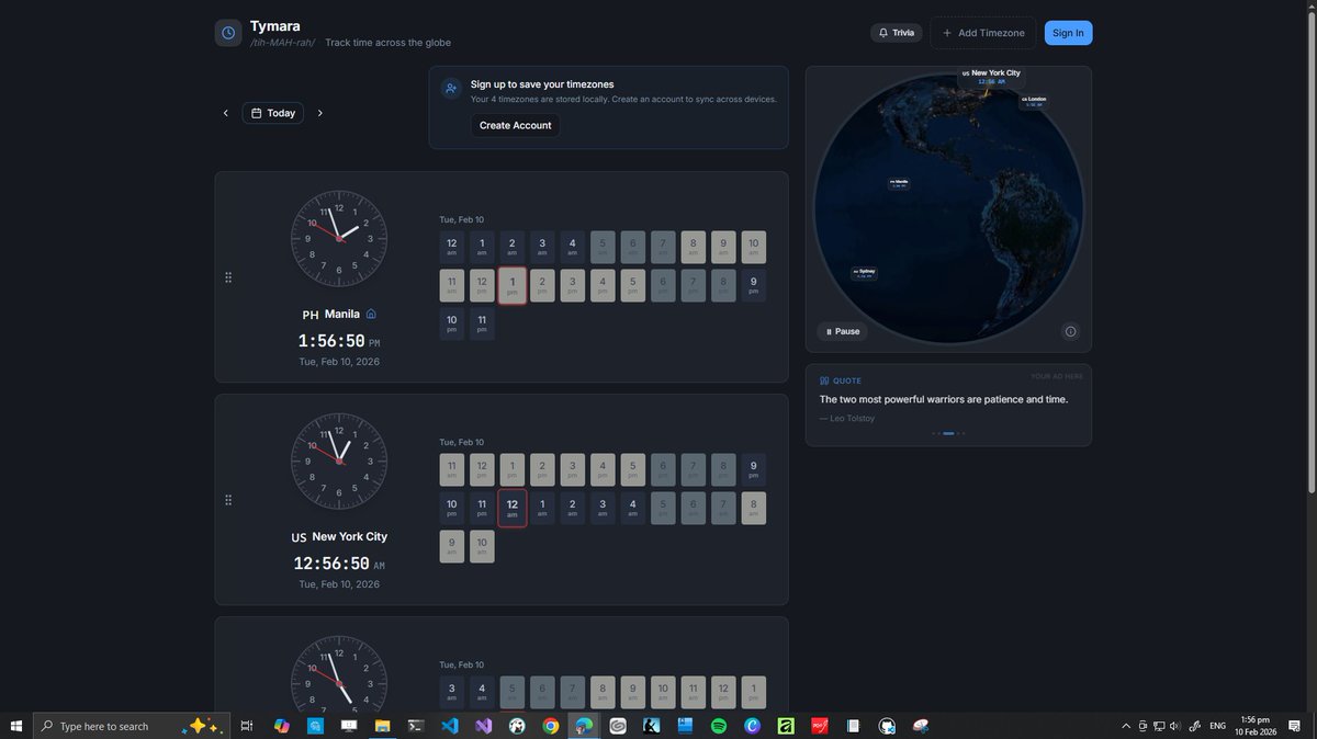 stormwild's tweet photo. Tymara – World Clock &amp; Timezone Tracker
https://t.co/n7nKQ3wt9R
https://t.co/KeQOlItqD6
Track time across the globe https://t.co/3zulYoU9L0