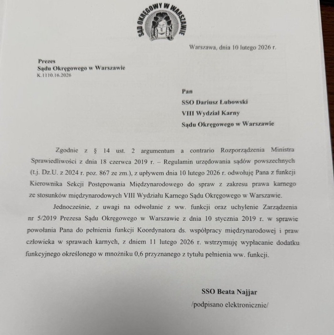 DPawelczykW's tweet image. Sędzia Dariusz Łubowski mówiąc prawdę w @KRS_RP naraził się na szykany. Odwołano go z funkcji kierownika sekcji i koordynatora ds obrotu międzynarodowego. Jego następcą został sędzia T. Grochowicz. Ptaszki ćwierkają, że jednocześnie do SO w Warszawie miał wpłynąć wniosek o…