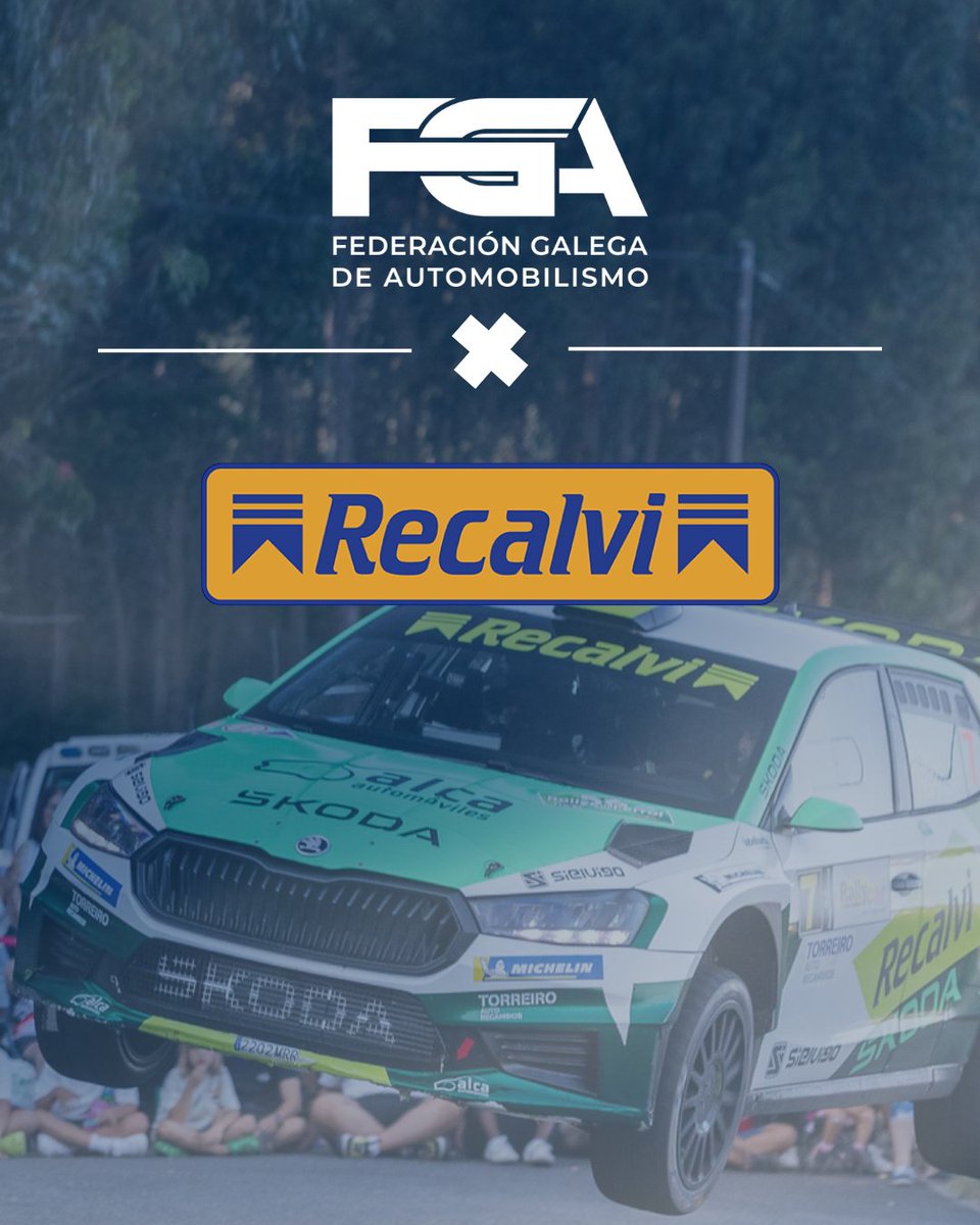 Para nós é un orgullo confirmar a renovación do apoio de Grupo Recalvi coma patrocinador da Federación Galega de Automobilismo para a tempada 2026.
Recalvi convertiuse nun compañeiro de viaxe excepcional.
Grazas infinitas a todo o <a href="/GrupoRecalvi/">Grupo Recalvi</a> , a Chema Rodríguez e ao seu grupo.