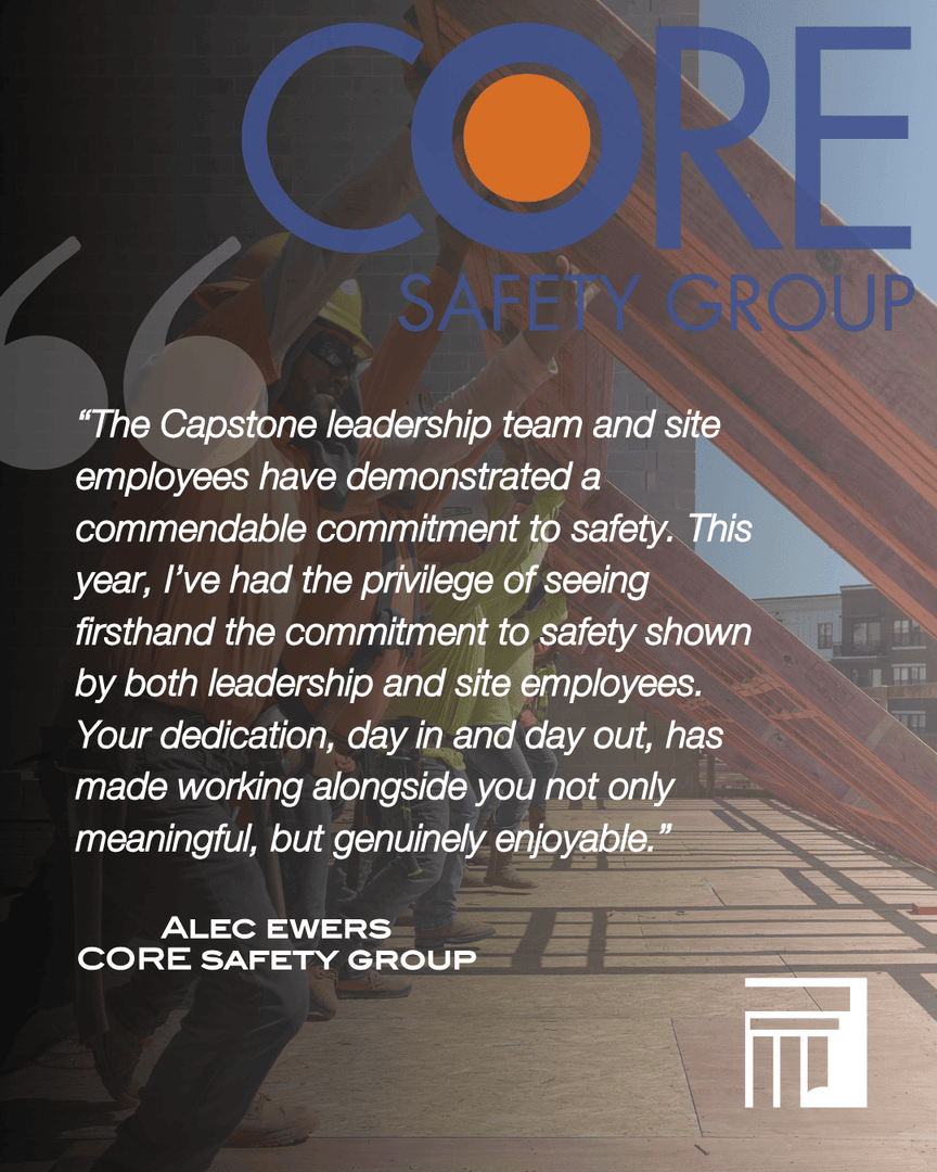 capstonebuild's tweet photo. Construction safety isn’t optional. It’s at the core of everything we do. 🦺 CORE Safety’s recognition is a testament to the culture we’ve built and the standards we uphold at Capstone Building Corp. https://t.co/uQDtSJWjd4