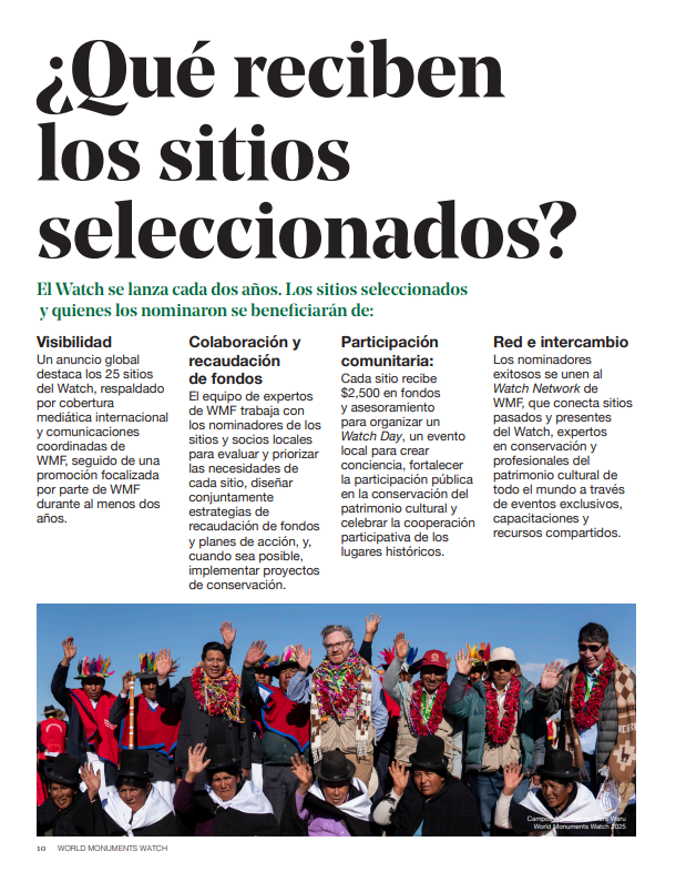 El programa Watch del Fondo <a href="/WorldMonuments/">World Monuments Fund</a> abre su convocatoria para apoyar a visibilizar y conservar sitios patrimonio cultural que requieren atención prioritaria.

👉🏿Cualquier persona u organización comunitaria puede nominar lugares.

➡️ f.mtr.cool/pubqhmbobs