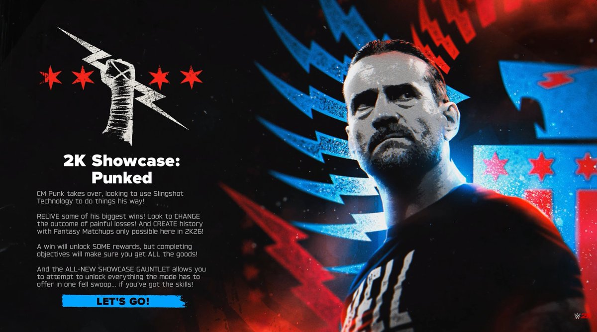 WhatsTheStatus's tweet image. The #WWE2K26 CM Punk Showcase Official Match list features a variety of career defining moments and "What If" scenarios:

Historical Matches
vs. JBL: SummerSlam 2008
vs. Rey Mysterio: Armageddon 2008
vs. Randy Orton: WrestleMania 27
vs. Undertaker: WrestleMania 29
vs. John Cena:…