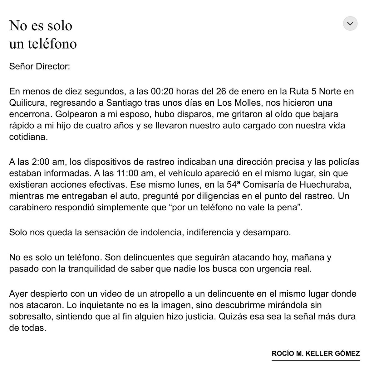 Qué carta y con un claro párrafo final