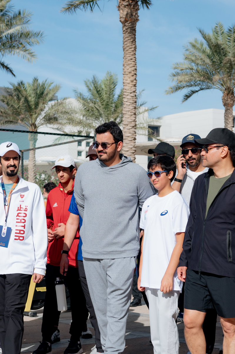 qa_cricket's tweet photo. بمناسبة اليوم الرياضي للدولة، نظم الاتحاد القطري للكريكت سلسلة من الفعاليات الرياضية المتنوعة، شملت جهاز محاكاة الكريكت في قرية الأدعم بالتعاون مع اللجنة الأولمبية القطرية، حيث تشرفنا بزيارة سعادة الشيخ جوعان بن حمد آل ثاني، رئيس المجلس الأولمبي الآسيوي ورئيس اللجنة الأولمبية القطرية.
كما تضمنت الفعاليات أنشطة كريكت بالتعاون مع مؤسسة أسباير ومدرسة الهداية لذوي الاحتياجات الخاصة، إلى جانب إقامة مباريات دولية للشباب والسيدات ضمن منافسات السلسلة الثنائية الدولية لفئة T20، تأكيدًا على التزام الاتحاد بنشر الرياضة وتعزيز الشمولية والتميّز الرياضي. 

On the occasion of National Sport Day, Qatar Cricket Association organized a wide range of sporting activities, including a cricket simulator experience at Al Adaam Village in collaboration with the Qatar Olympic Committee. The event was honored by the presence of His Excellency Sheikh Joaan bin Hamad Al Thani, President of the Olympic Council of Asia and President of the Qatar Olympic Committee.
The program also featured cricket activities conducted in partnership with Aspire Foundation and Al Hidaya School for individuals with special needs. In addition, international youth and women’s matches were held as part of the T20 international bilateral Series, underscoring the Association’s ongoing commitment to developing the sport, fostering inclusivity, and promoting sporting excellence.